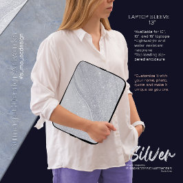 Silver Glittered Elegant Laptop Case