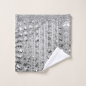 Silver Glittery Beads Personalisiert Badhandtuch Set (Waschlappen)