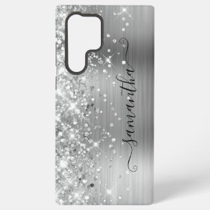Silver Glittery Foil Girly Signature Samsung Galaxy Hülle
