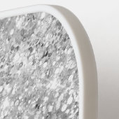 Silver Glittery Glam Shimmer Gradient Script Name Pickleball Schläger (Linke Seite)