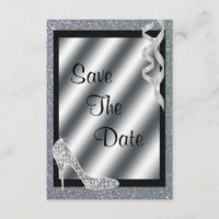 Silver Glittery Stiletto & Streamers 50. Geburtsta