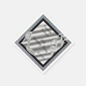 Silver Glittery Stiletto & Streamers 50. Geburtsta Serviette (Ecke)