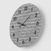 Silver Glittery Streifen Große Wanduhr (Winkel)