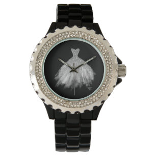 *~* Silver Glittler Wedding Gown Armbanduhr