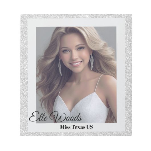 Silver Glitz Autograph Pad Notizblock (Vorderseite)