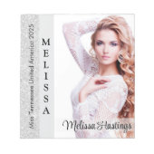 Silver Glitz Pageant Autograph Kleiner Notepad Notizblock (Vorderseite)