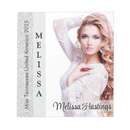 Silver Glitz Pageant Autograph Kleiner Notepad Notizblock