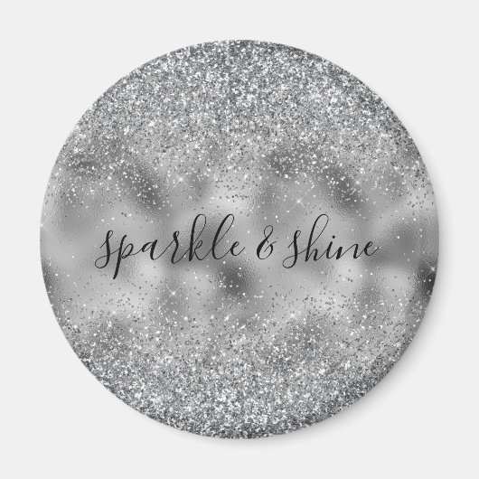 Silver Glitz Sparkle Magnet (Vorne)