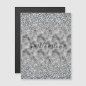 Silver Glitz Sparkle Magnetkarte (Vorne/Hinten)