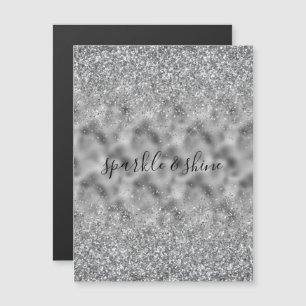 Silver Glitz Sparkle Magnetkarte