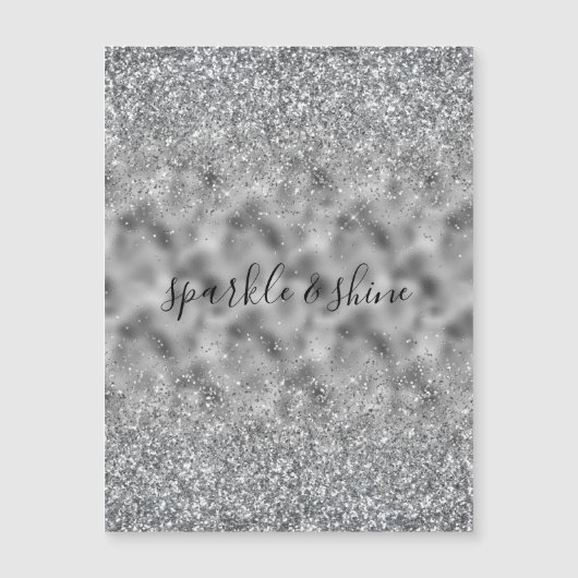 Silver Glitz Sparkle Magnetkarte (Vorderseite)