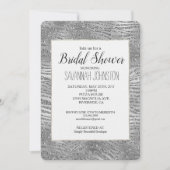 Silver Glitz Zebra Print Brautparty Einladung (Vorderseite)