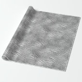 Silver Glitz Zebra Print Geschenkpapier (Ungerollt)