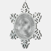 Silver Glitz Zebra Print Schneeflocken Zinn-Ornament (Rechts)