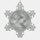 Silver Glitz Zebra Print Schneeflocken Zinn-Ornament (Vorderseite)