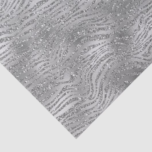 Silver Glitz Zebra Print Seidenpapier (Detail)