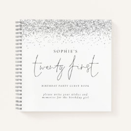 Silver Glitzer 21. Geburtstagskassbuch Notizblock