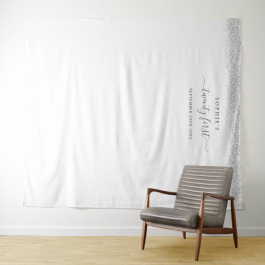 Silver Glitzer 21. Hintergrund für Fotos Tapestry Wandteppich (Beispiel (Horizontal))