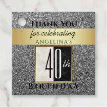 Silver Glitzer 40. Geburtstag Vielen Dank