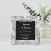 Silver Glitzer Abstrakt Snake Glam Geburtstag Einladung (Stehend Vorderseite)