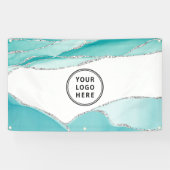 Silver Glitzer Agate Aquamarin Minze Ihr Logo Banner (Horizontal)