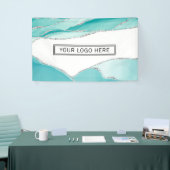 Silver Glitzer Agate Aquamarin Minze Wasserfarbe L Banner (Messeveranstaltung)