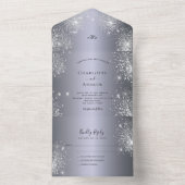 Silver Glitzer All In One Einladung (Innen Boden)