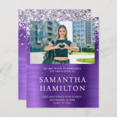 Silver Glitzer Amethyst Foto Abschluss laden (Vorne/Hinten)