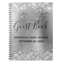 Silver Glitzer and Foil Baby Showbook