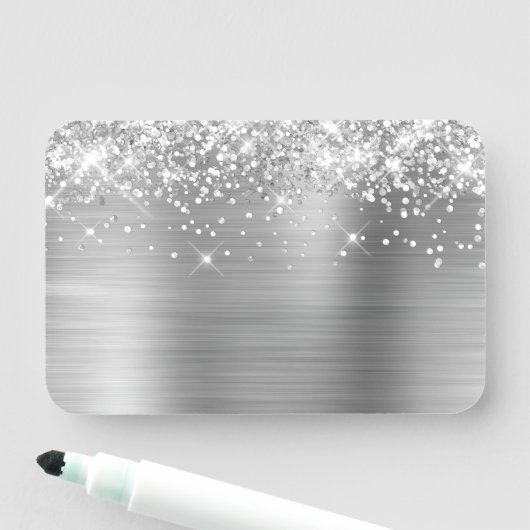 Silver Glitzer and Foil Blank Namensschild (Beispiel)