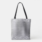 Silver Glitzer and Foil Girl Mit Monogramm Tasche (Rückseite)