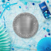 Silver Glitzer and Foil Girly Glam Pappteller (Party)
