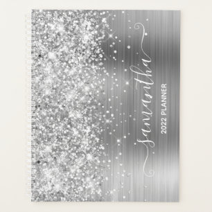 Silver Glitzer and Foil Girly Signature Planer