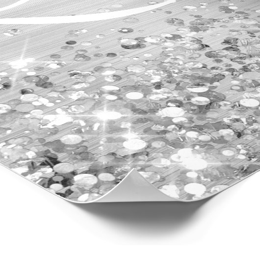 Silver Glitzer and Foil Quinceanera Willkommen Poster (Ecke)