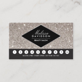 Silver Glitzer and Glamour Salon Loyalty Card Treuekarte