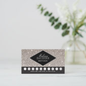Silver Glitzer and Glamour Salon Loyalty Card Treuekarte (Stehend Vorderseite)