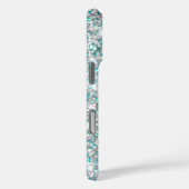 Silver Glitzer Aqua Blue Metallic Girly Signature Case-Mate iPhone Hülle (Rückseite / Rechts)