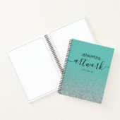 Silver Glitzer Aquamarin Girly Ombre Sketchbook Na Notizblock (Innenseite)