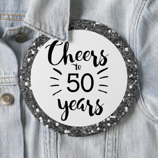 Silver Glitzer auf 50 Jahre Schaltfläche Button (Beispiel)