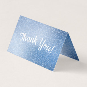 Silver Glitzer auf blauem Hintergrund Danke-Karte