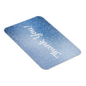 Silver Glitzer auf blauem Hintergrund Danke Magnet (Rechte Seite)