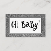 Silver Glitzer Baby Dusche Windeln Raffelkarten Begleitkarte (Rückseite)