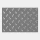 Silver Glitzer Baby Feet Babydusche Geschenkpapier Set (Vorderseite)