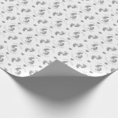 Silver Glitzer Baby Feet Personalisiert Babydusche Geschenkpapier (Ecke)