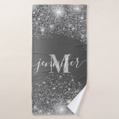 Silver Glitzer Badehandtuch (Badehandtuch)