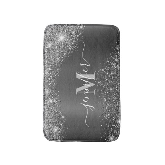 Silver Glitzer Badematte (Vorderseite Vertikal)