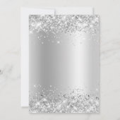 Silver Glitzer Bale Gray Gradient Einladung (Rückseite)