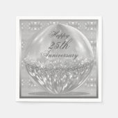 Silver Glitzer Ball Napkins Serviette (Vorderseite)