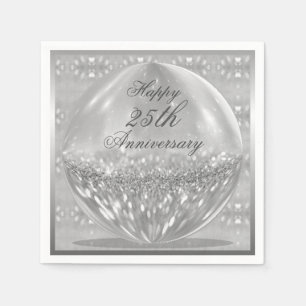 Silver Glitzer Ball Napkins Serviette