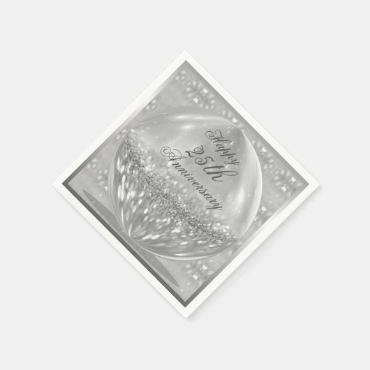 Silver Glitzer Ball Napkins Serviette (Ecke)